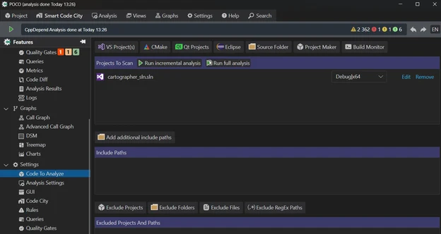 Project types dialog