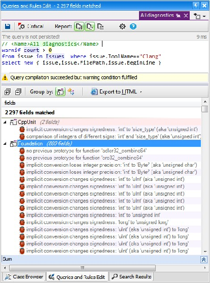 Clang Diagnostics in CppDepend