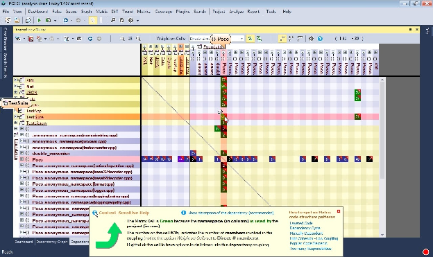 CppDepend dependency matrix in Visual Studio