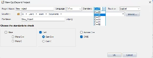 Unterstützung für C++23 / C++20 / C++17